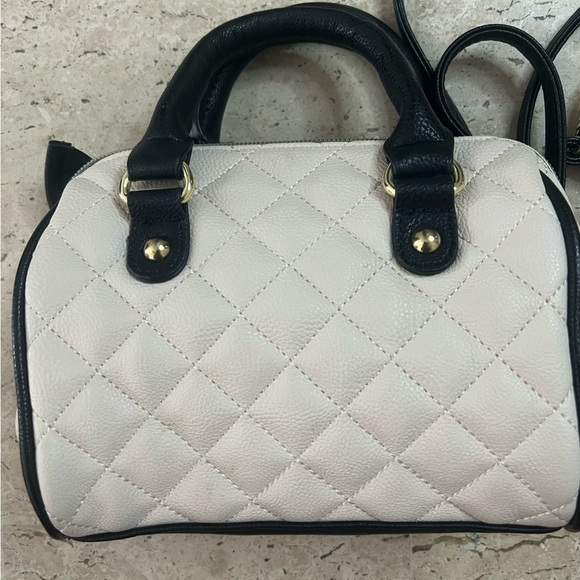 Betsey Johnson Cream and Gold Accent Mini Purse with Cross-Over Strap - Picture 4 of 8